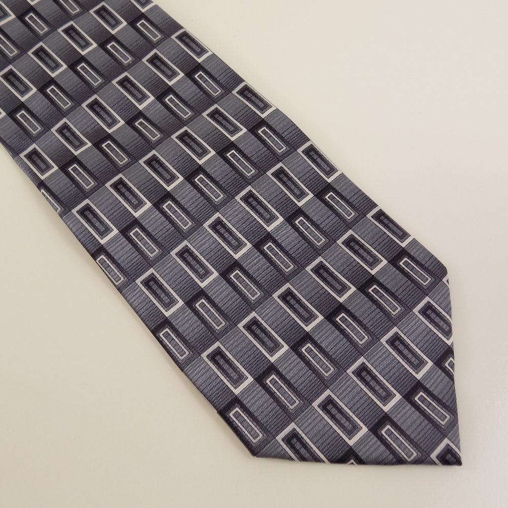 Umo Lorenso Men's Necktie Made in Italy Gray Black